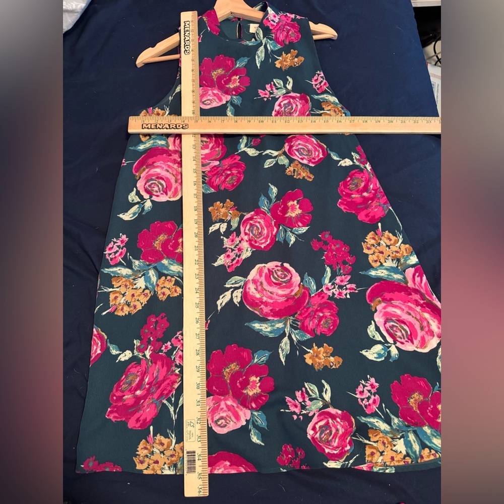 Everly Sleeveless Green and pink‎ Floral dress women’s size medium - Picture 5 of 7
